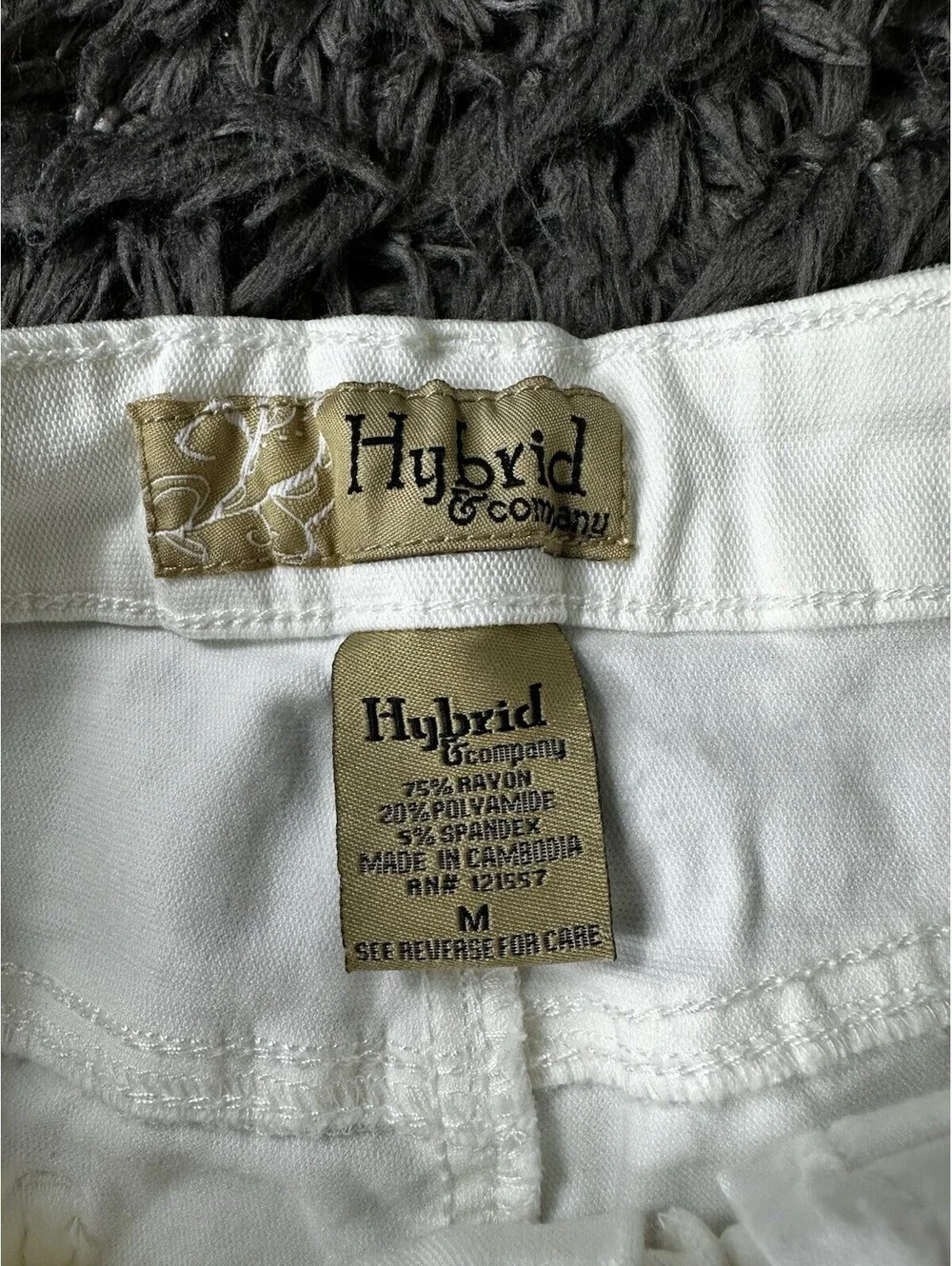 NWT Hybrid & Company Women's Hyper Stretch Skinny Pants White Size M